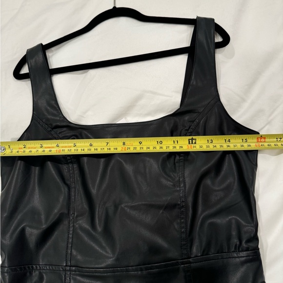 NWT Cotton On Black Faux Leather Mini Dress Size S - Picture 7 of 7